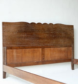 French Art Deco Cerused Oak Double Bed