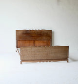 French Art Deco Cerused Oak Double Bed