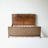 French Art Deco Cerused Oak Double Bed