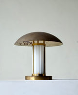 French Brass & Glass Art Deco Desk Lamp