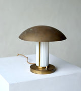 French Brass & Glass Art Deco Desk Lamp