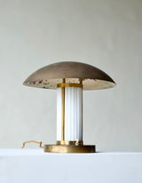 French Brass & Glass Art Deco Desk Lamp