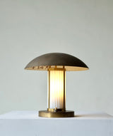 French Brass & Glass Art Deco Desk Lamp