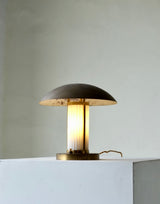 French Brass & Glass Art Deco Desk Lamp