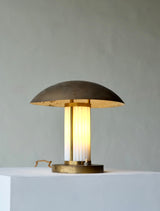 French Brass & Glass Art Deco Desk Lamp