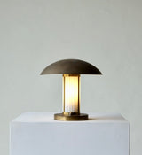 French Brass & Glass Art Deco Desk Lamp