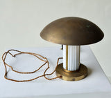 French Brass & Glass Art Deco Desk Lamp