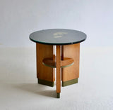 Art Deco Motif Oak Side Table