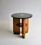 Art Deco Motif Oak Side Table