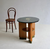 Art Deco Motif Oak Side Table