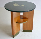 Art Deco Motif Oak Side Table