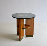 Art Deco Motif Oak Side Table