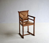 Arts & Crafts Style Oak & Rush Armchair