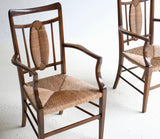 Pair Of Art Nouveau Rush Armchairs - On Hold