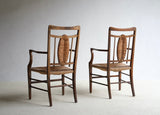 Pair Of Art Nouveau Rush Armchairs - On Hold