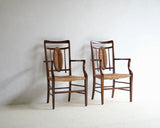 Pair Of Art Nouveau Rush Armchairs - On Hold