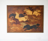 "La Conquête des chevaux",  Oil On Board