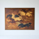 "La Conquête des chevaux",  Oil On Board