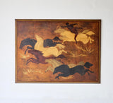 "La Conquête des chevaux",  Oil On Board