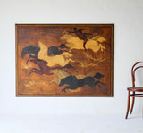 La Conquête des chevaux, Oil On Panel
