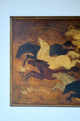 La Conquête des chevaux, Oil On Panel