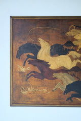 "La Conquête des chevaux",  Oil On Board