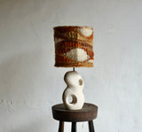 French Stone Lamp & Woven Shade