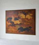 La Conquête des chevaux, Oil On Panel