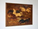 "La Conquête des chevaux",  Oil On Board
