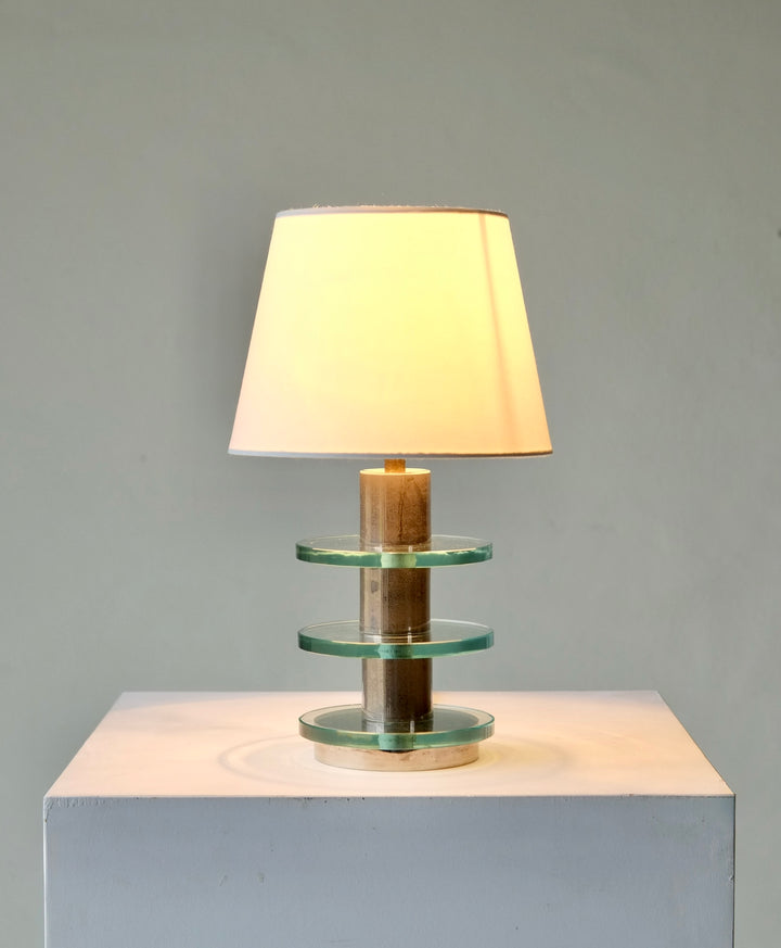 Art Deco Glass & Chrome Desk Lamp