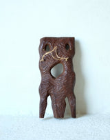 Brutalist Figurative Carved Wooden Sculpture