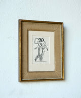 Framed Engraving Depicting Two Nude Figures