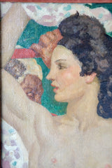 Émile Aubry(1880-1964) ,Woman Among Satyrs, Oil on canvas