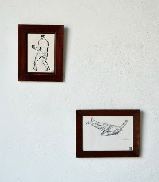Framed Boxing Drawings, 