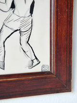 Framed Boxing Drawings, "HB"