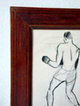 Framed Boxing Drawings, "HB"