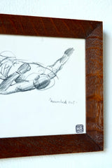 Framed Boxing Drawings, "HB"