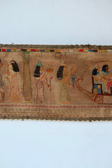 Egyptian Revival Embroidery on Linen, Circa 1930's