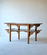 Italian Liberty Oak Extending Library Table, Circa 1900