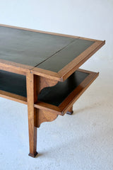 Italian Liberty Oak Extending Library Table, Circa 1900