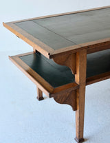 Italian Liberty Oak Extending Library Table, Circa 1900