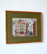 Carl Kessler (1876–1968), Interior of Villa Würmegg, August 1919, Watercolour
