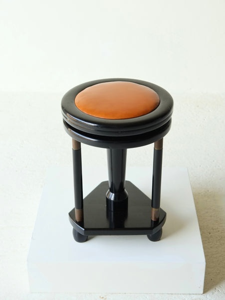 French Art Deco Height-Adjustable Stool, Circa 1930