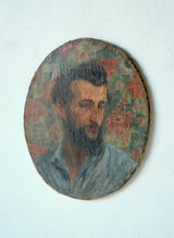 French School Portrait of a Man with a Floral Background