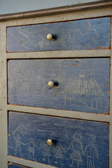 North German Folk Art Chest of Drawers