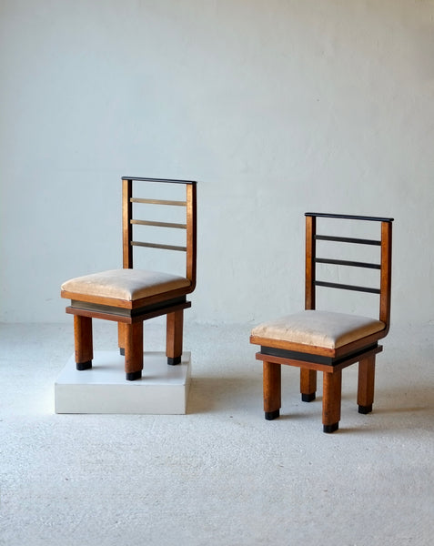 Pair of Italian Art Deco Chairs, Circa 1930's.