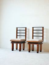 Pair of Italian Art Deco Chairs, Circa 1930's.