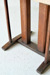 Pair Of French Oak & Travertine Side Tables