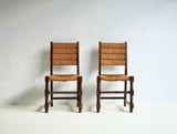 Pair Of Brutalist Chairs In The Manner Of Charles Dudouyt