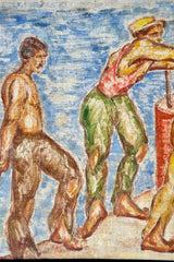 Mària Turàn Hacker (1886 - 1967), Workers, Oil On Canvas, Circa 1930